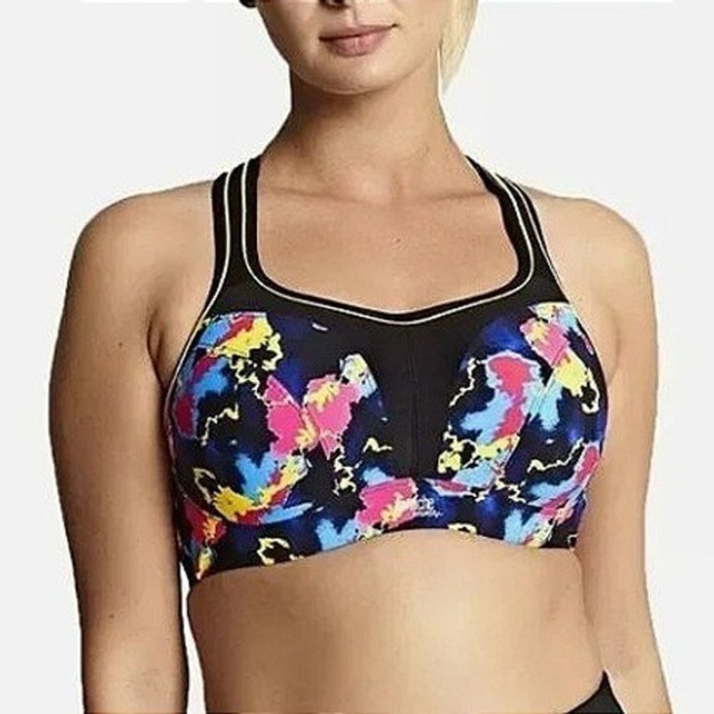 Panache Women's ELECTRIC PRINT Full-Busted Underwire Sports Bra 36DD Multicolor - Picture 3 of 11